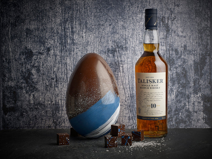 Dark chocolate Easter egg with Talisker sea salted caramels