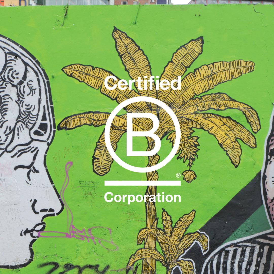 UP-UP chocolate with the B Corp certification logo