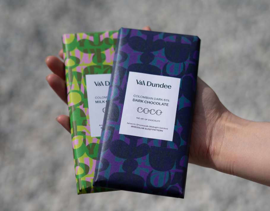 Limited edition COCO bars with Irregular Sleep Pattern botanical wrappers
