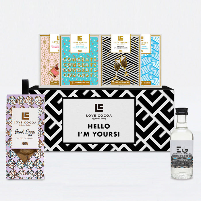 Luxury Love Cocoa chocolate gift box with ribbon