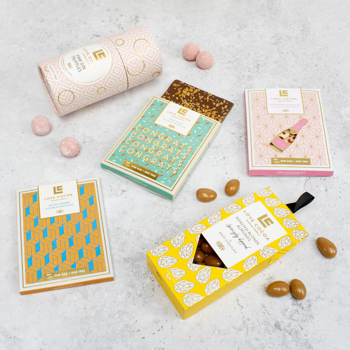 Congratulations luxury chocolate hamper with gift card