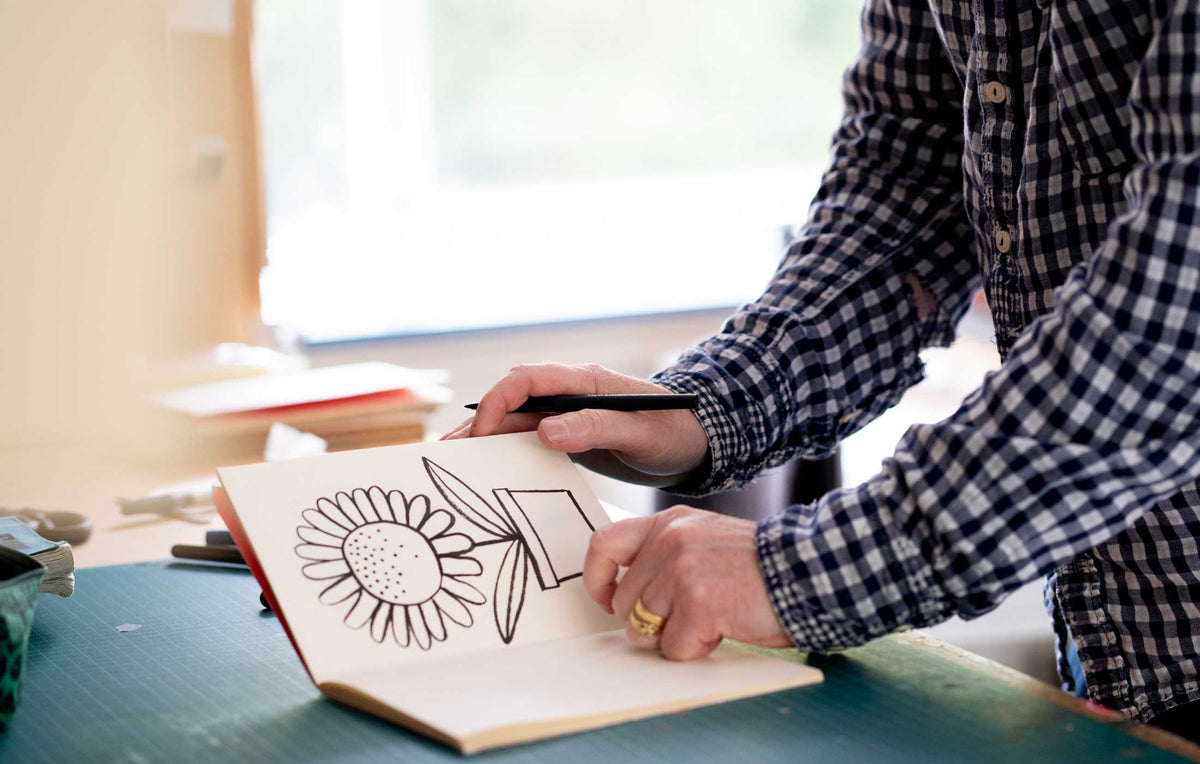 Marcus Walters' bright and colourful illustration studio in Stroud