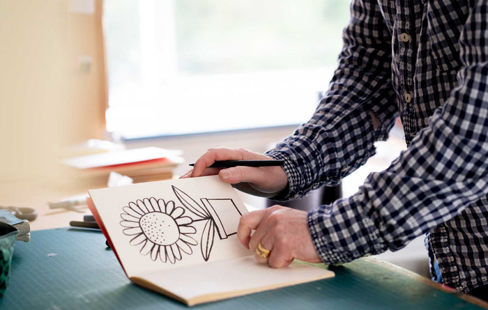 Marcus Walters' bright and colourful illustration studio in Stroud