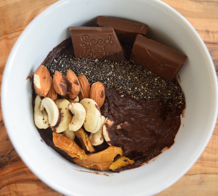 Bowl of chocolate avocado mousse