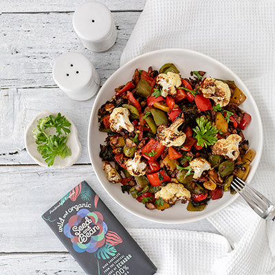 Roasted cauliflower wedges with picada sauce
