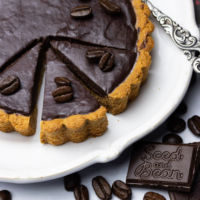 Slice of espresso chocolate ganache pie