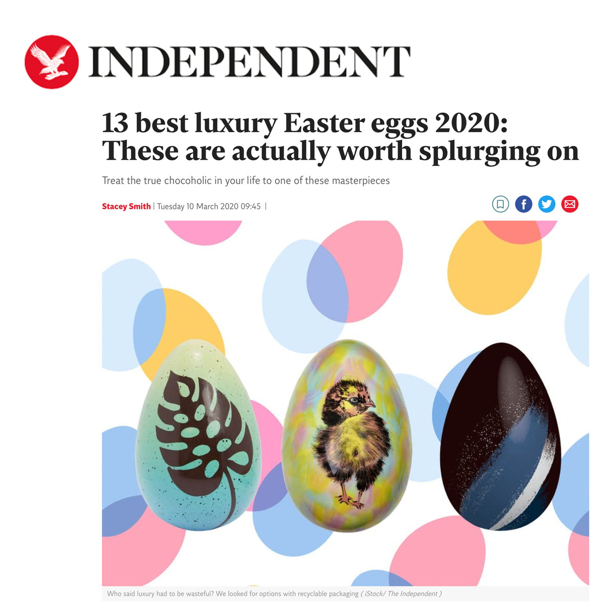 Independent newspaper press feature on chocolate