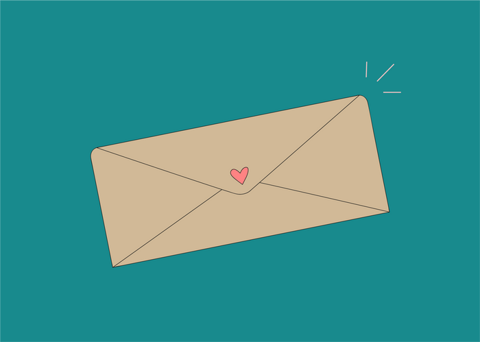Chocolate hearts and a handwritten Valentine's love letter