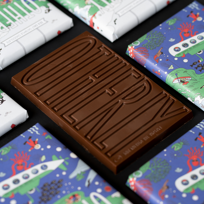 Colourful OTHERLY oat milk chocolate bar wrappers