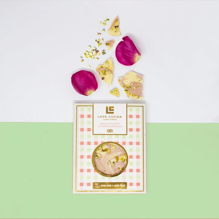 Pieces of creamy white chocolate bar