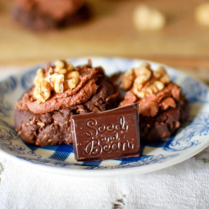 Double chocolate Afghan cookies with chocolate icing