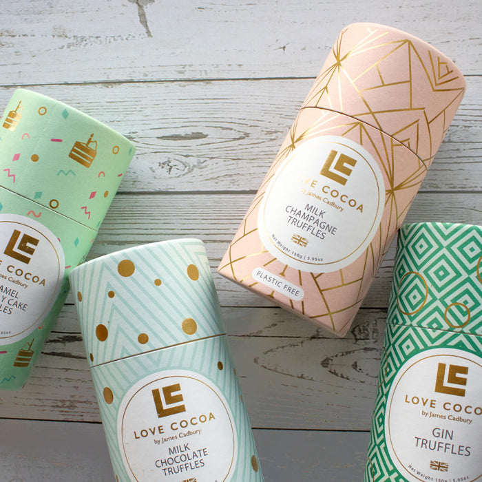 Love Cocoa truffle tubes in assorted flavours