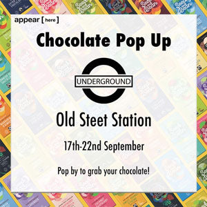Chocolate pop-up stall at Old Street station in London