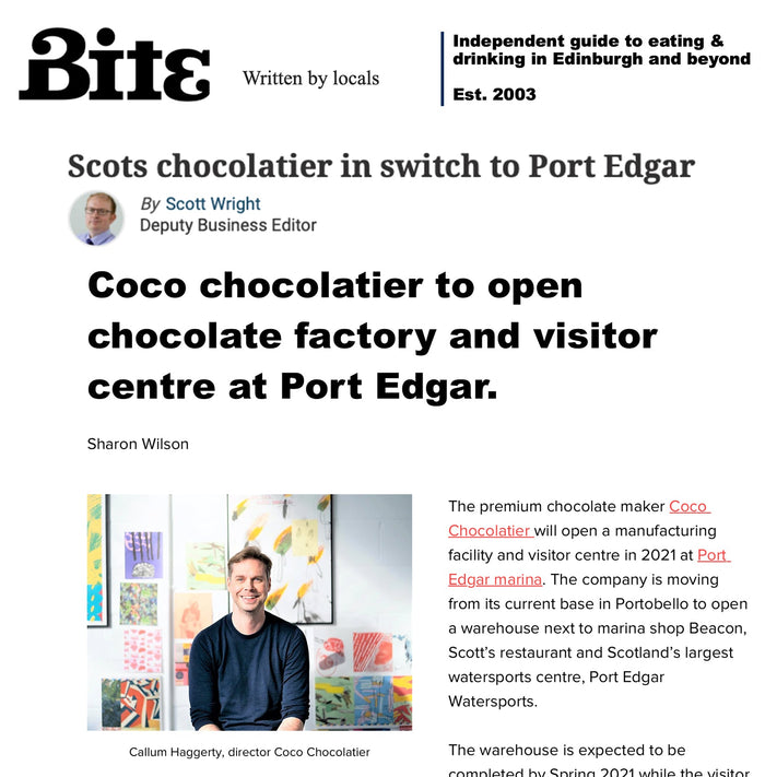Bite Magazine article on COCO's move to Port Edgar