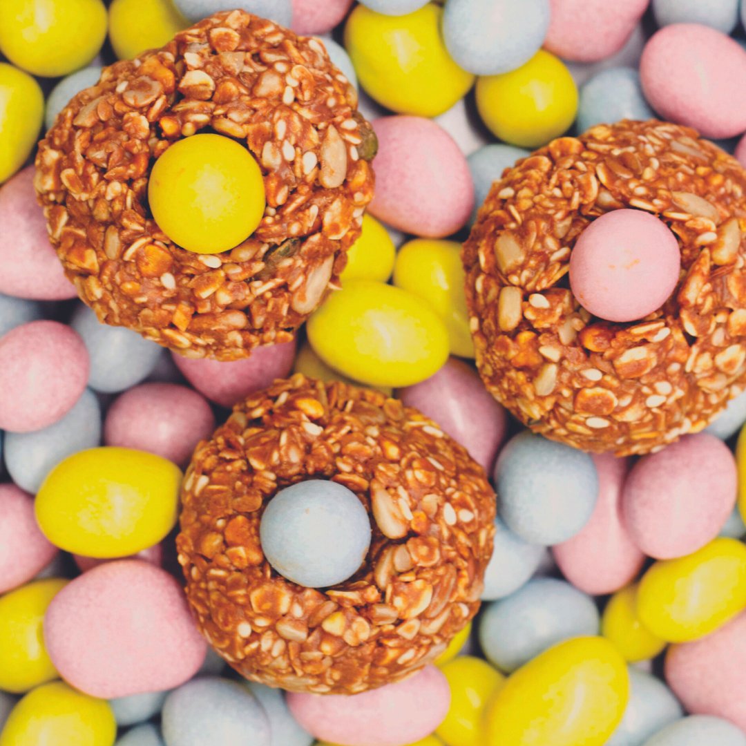 Vegan chocolate peanut protein bites for Easter