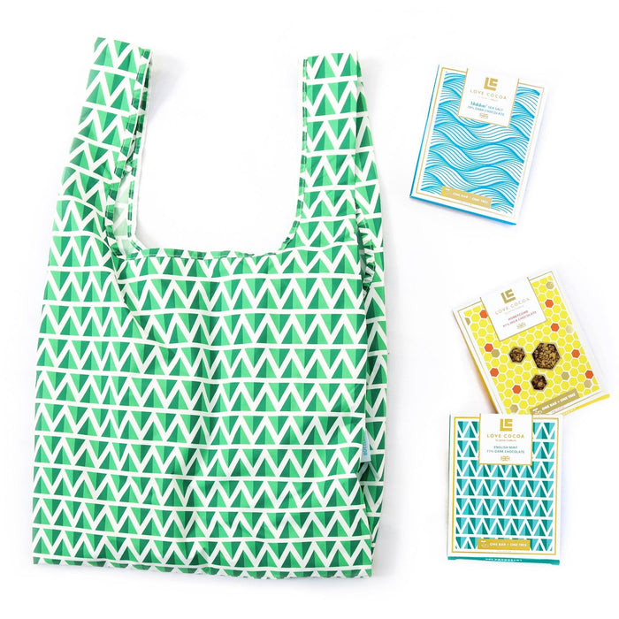 Reusable Kind Bag shopping bag with Love Cocoa chocolate