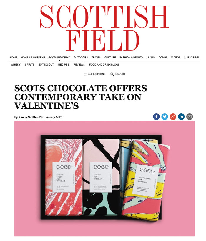 Scottish Field magazine Say It with Chocolate feature page