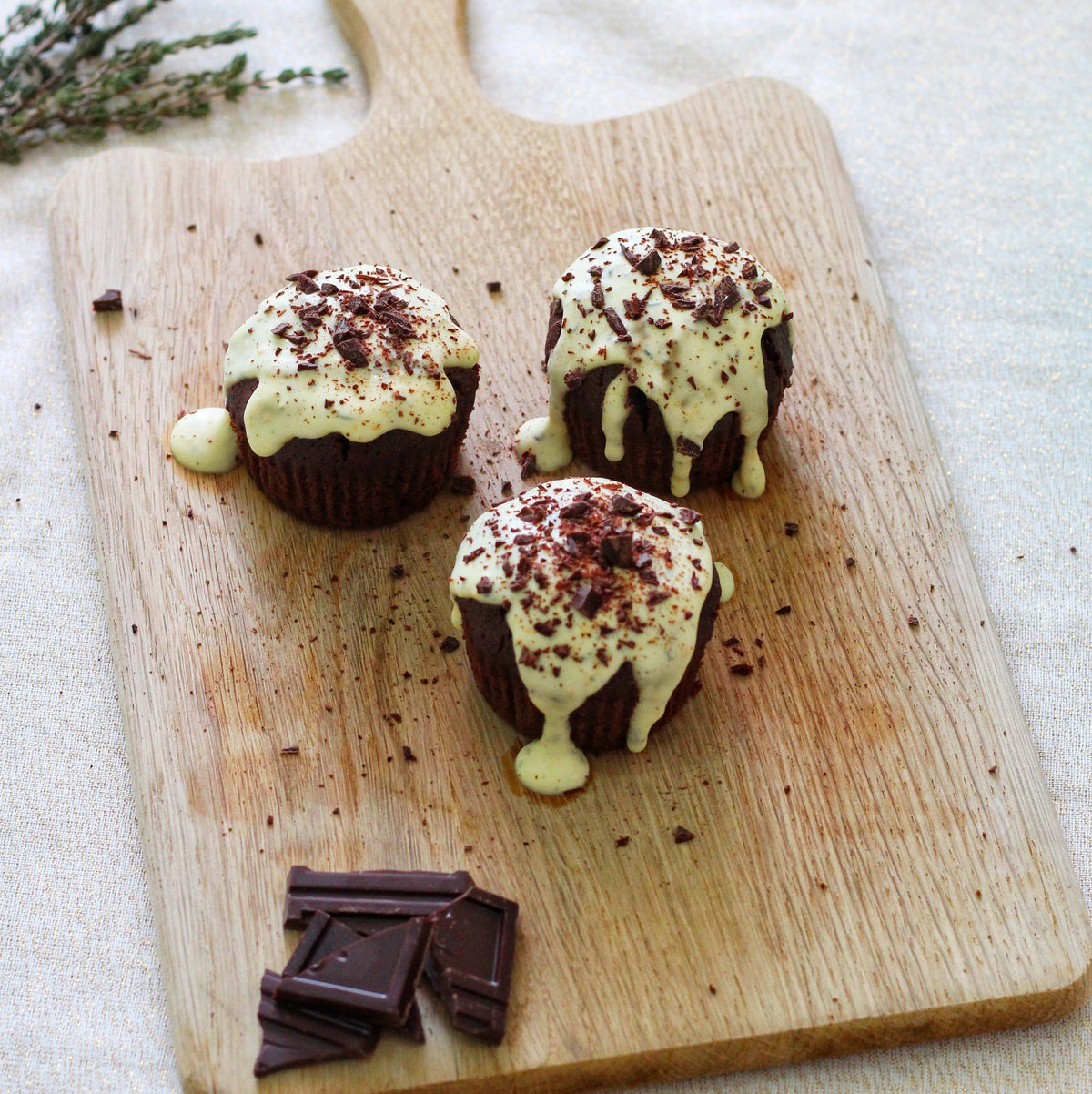 Chocolate and coffee cupcakes with frosting