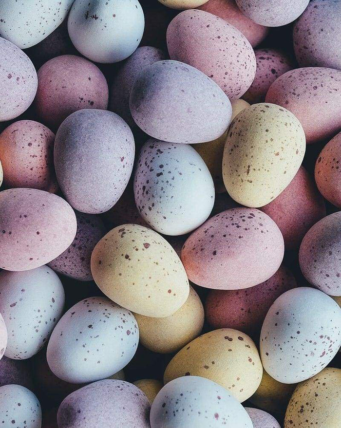 Homemade chocolate Easter eggs on a kitchen table