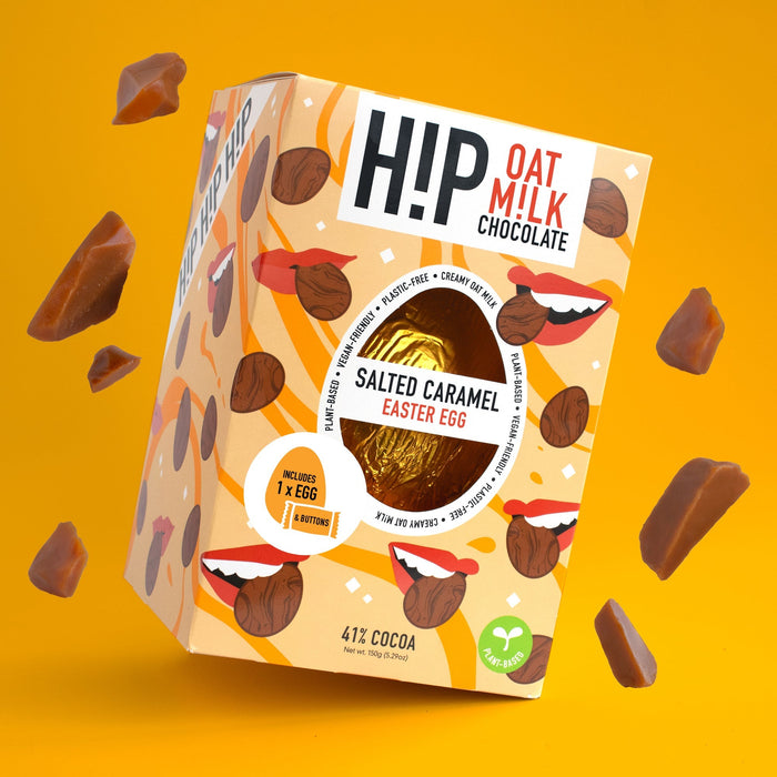 H!P oat milk chocolate Easter eggs with chocolate buttons