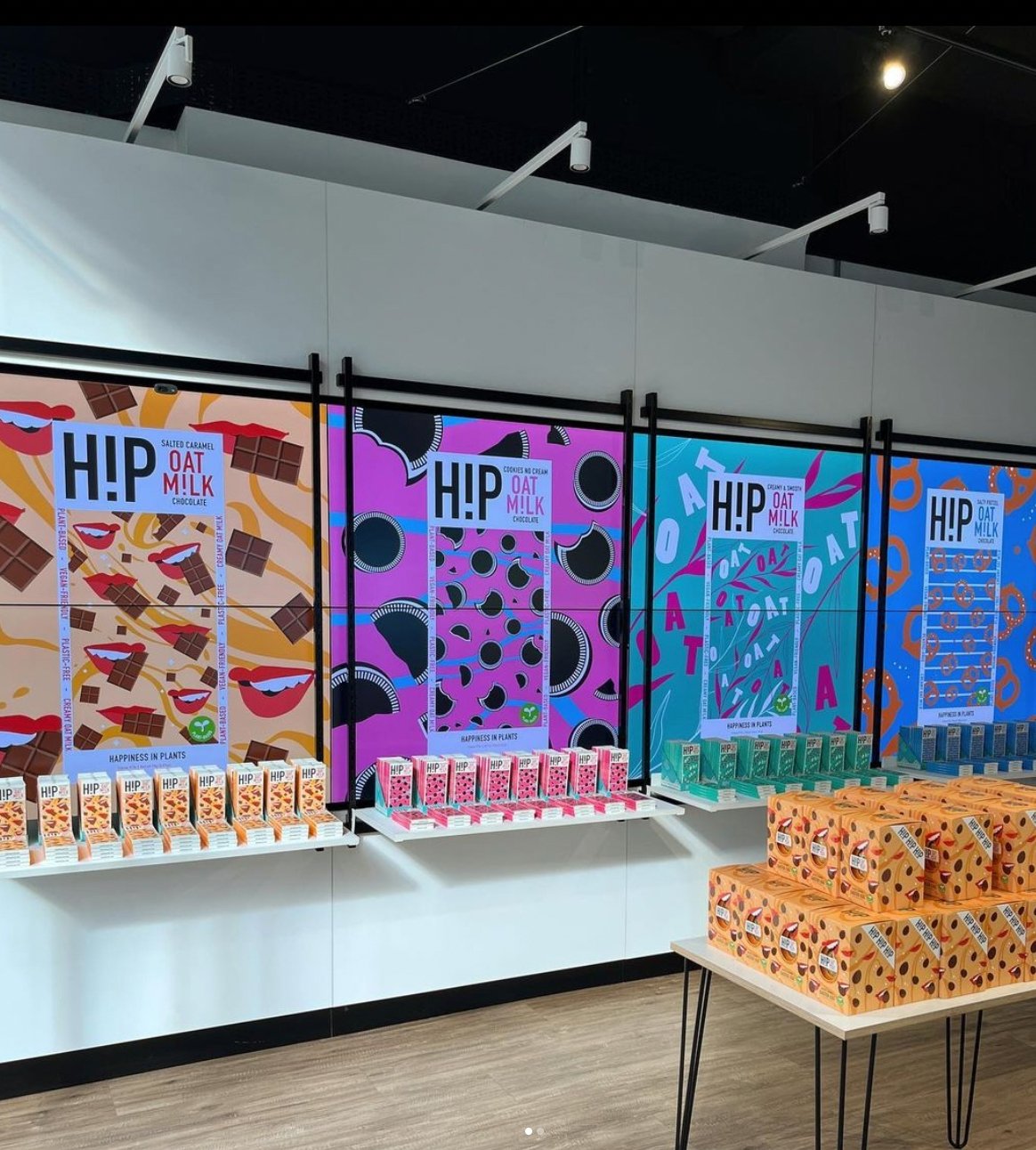 H!P popup shop on Oxford Street with chocolate display