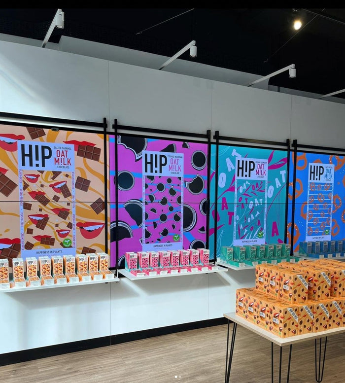 H!P popup shop on Oxford Street with chocolate display