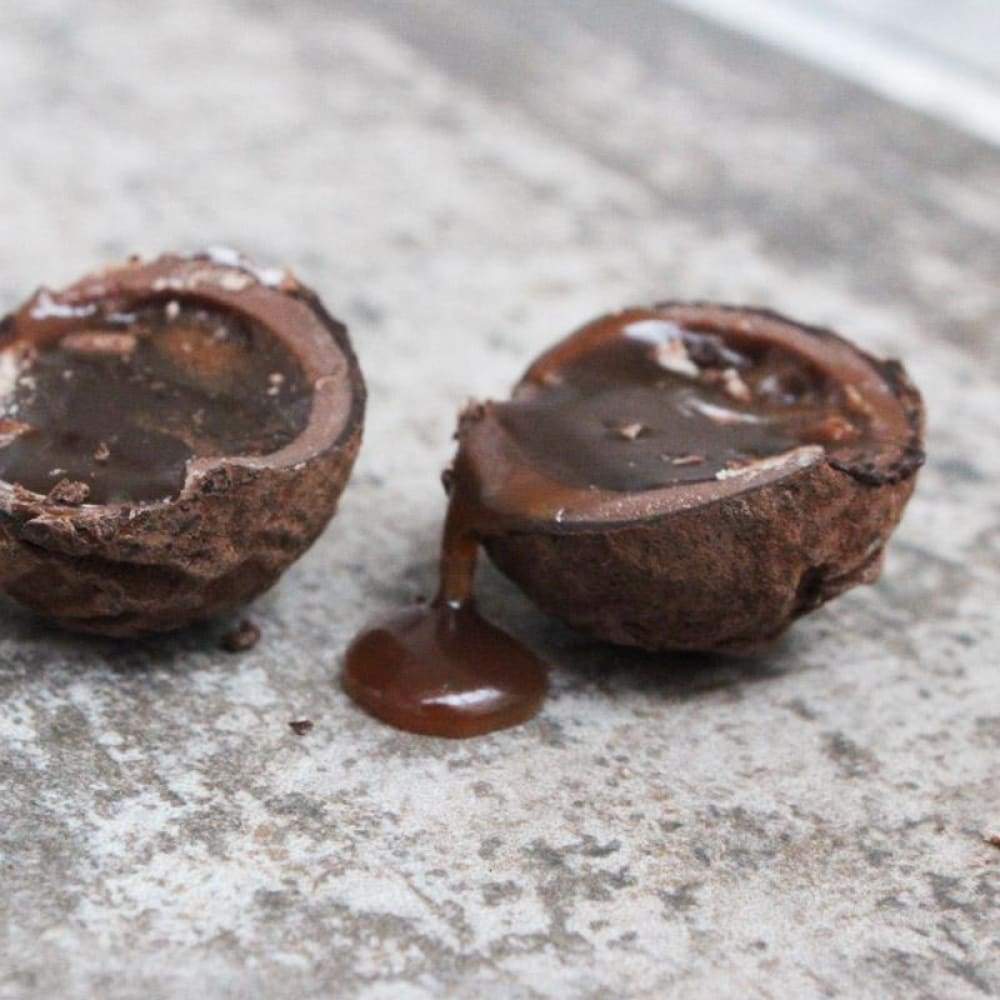 Salted caramel truffle brownies cut into squares
