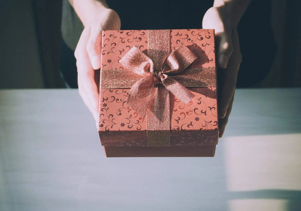 Personalised gift box with a name printed on the lid