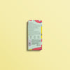 COCO Salted Caramel mini bar, back of pack on a pale yellow background