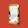 COCO Carrot Cake Milk Chocolate bar, back of pack on a red background