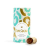 Love Cocoa Caramel Confetti Birthday Cake Truffles, truffle tube with a halved truffle