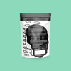 COCO Colombian Plain Drinking Chocolate 200g, back of pouch on a mint background