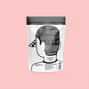 COCO Isle of Skye Salted Caramel Drinking Chocolate 200g, back of pouch on a pink background