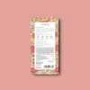 COCO Salted Caramel Milk Chocolate William Morris Limited Edition, back of pack on a pink background