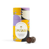 Love Cocoa Milk Chocolate Marc de Champagne Truffles, truffle tube with a truffle