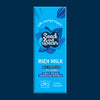 Seed & Bean Rich Milk Chocolate 25g mini bar, front of pack on a dark blue background