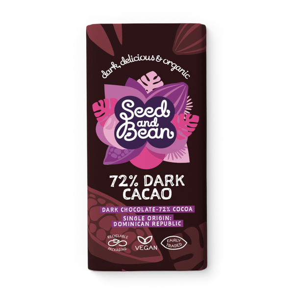 Seed & Bean Extra Dark Chocolate 75g Bar – front of pack