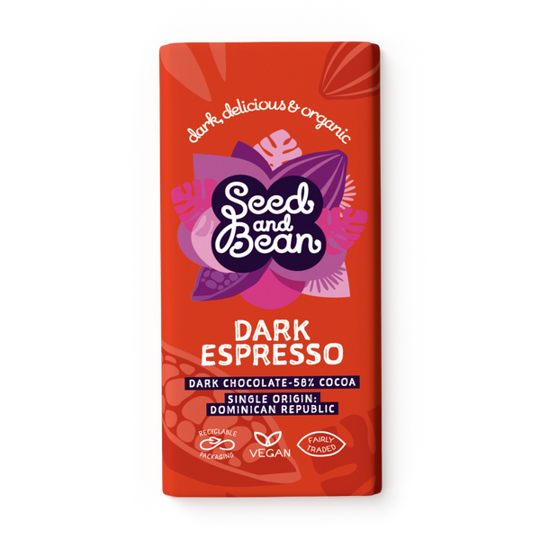Seed & Bean Dark Espresso Chocolate 75g Bar – front of pack