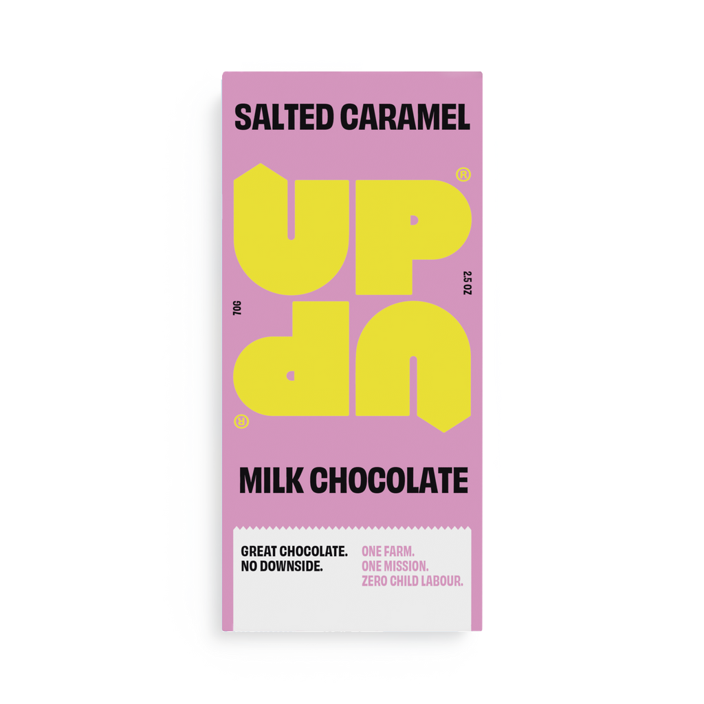 UP-UP Salted Caramel Milk Chocolate 70g, front of pack