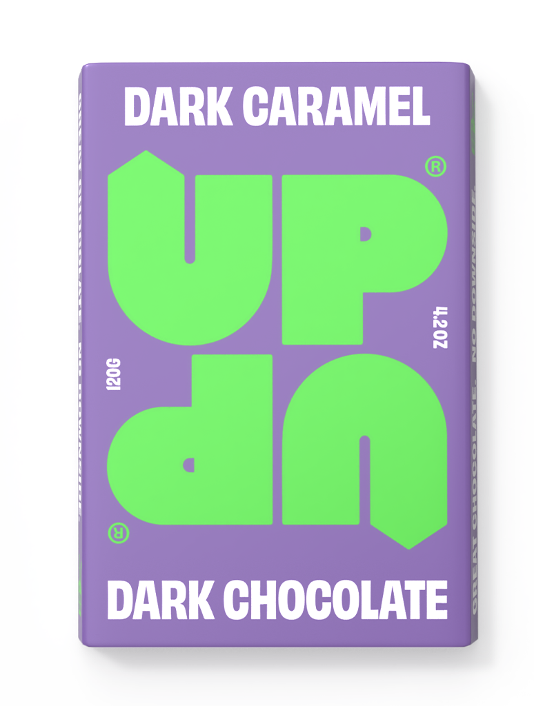 UP-UP Dark Caramel Dark Chocolate 120g, front of pack