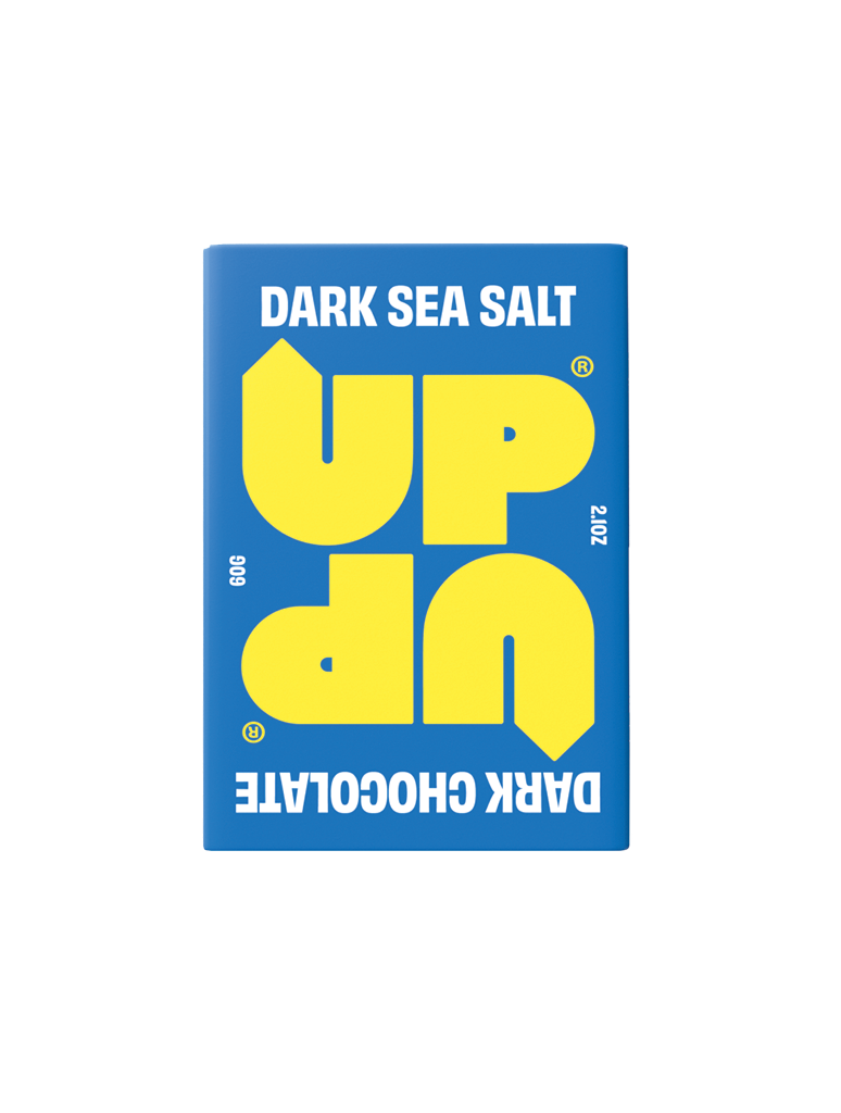 UP-UP Dark Sea Salt Dark Chocolate 60g, front of pack