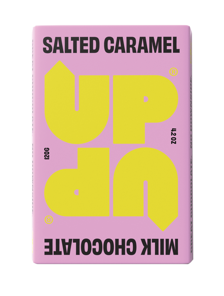 UP-UP Salted Caramel Milk Chocolate 120g, front of pack