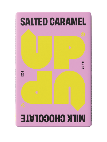 UP-UP Salted Caramel Milk Chocolate 120g, front of pack