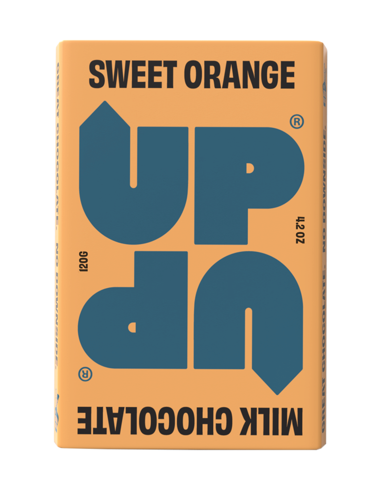 UP-UP Sweet Orange Milk Chocolate 120g, front of pack