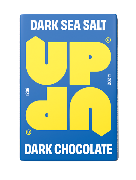 UP-UP Dark Sea Salt Dark Chocolate 120g, front of pack