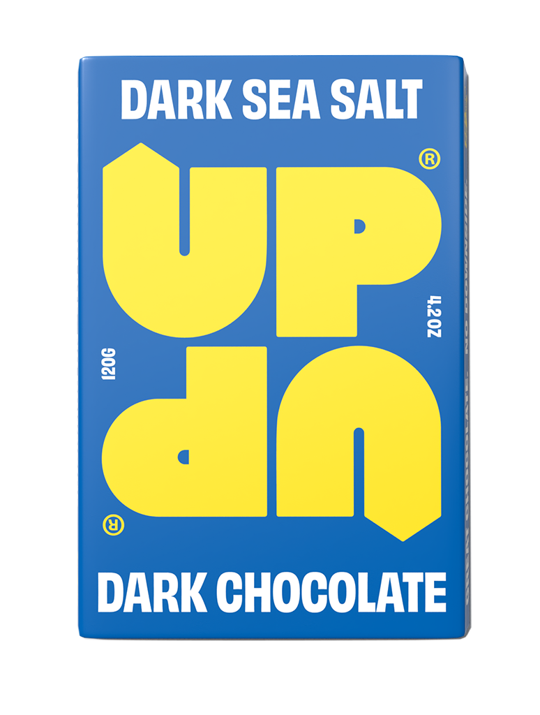 UP-UP Dark Sea Salt Dark Chocolate 120g, front of pack