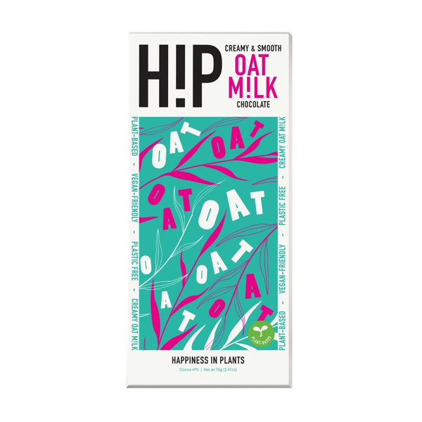 H!P Creamy Original Oat M!lk Chocolate bar, front of wrapper