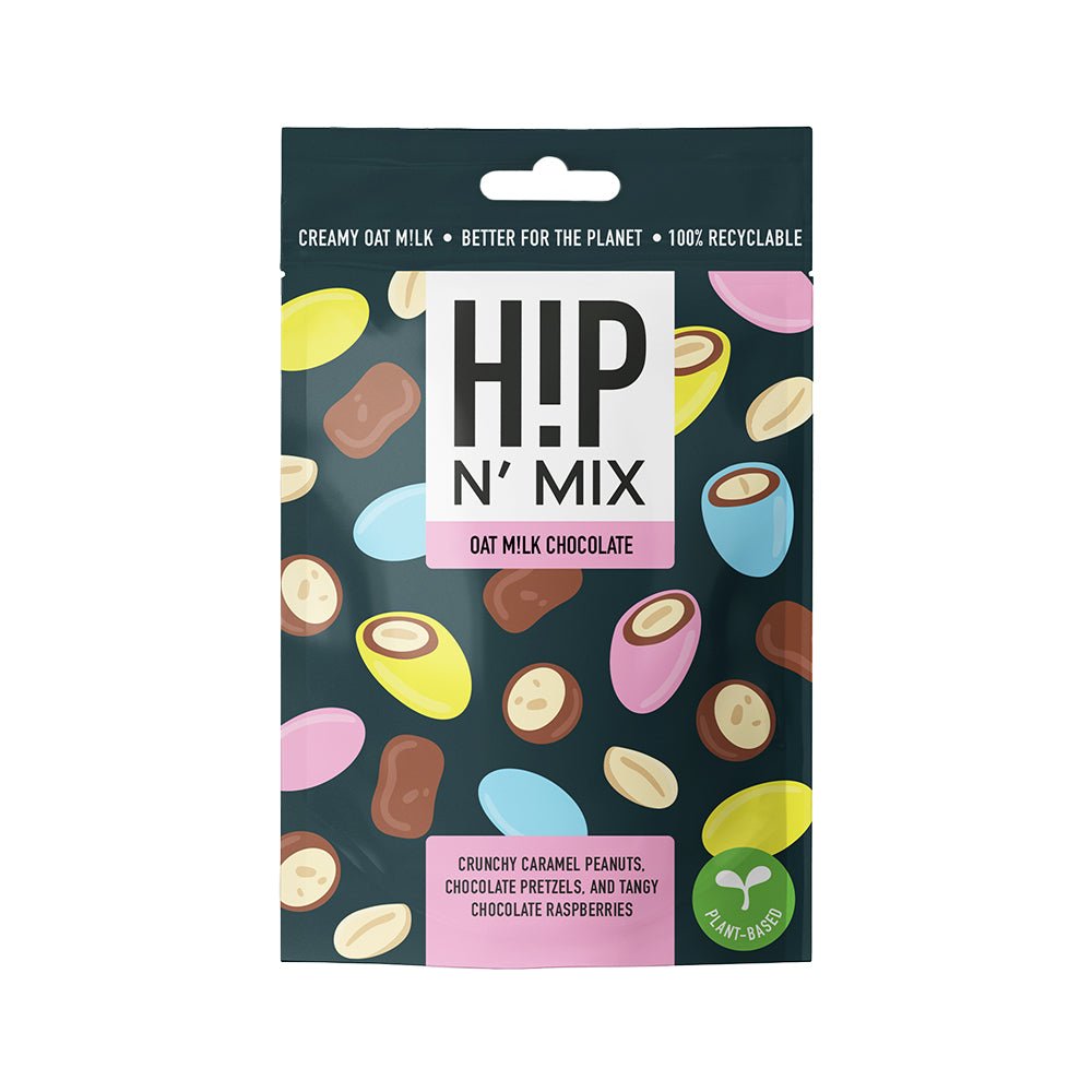 H!P N' MIX oat m!lk chocolate pouch, front of sharing pouch