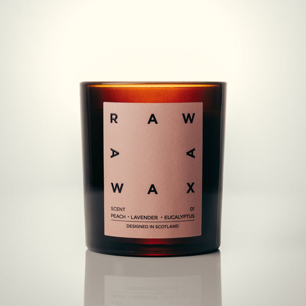 Raw Wax Scent 01 candle - peach, eucalyptus and lavender