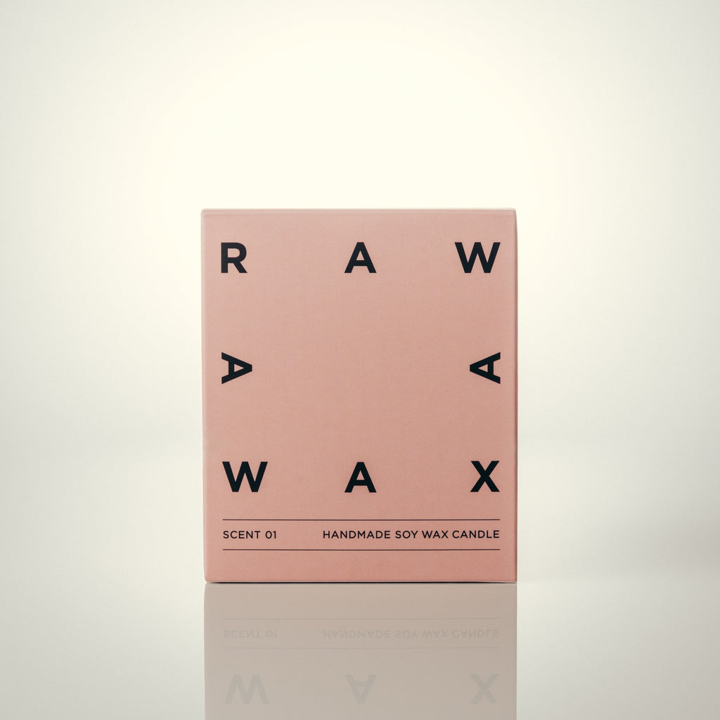 Raw Wax Scent 01 candle - peach, eucalyptus and lavender